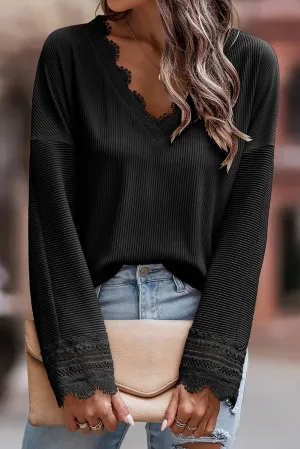 Ava™ - Chic V-Neck Long-Sleeve Knit Sweater
