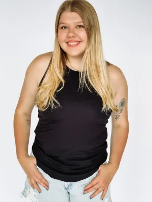Ava Crew Neck Ribbed Tank Top