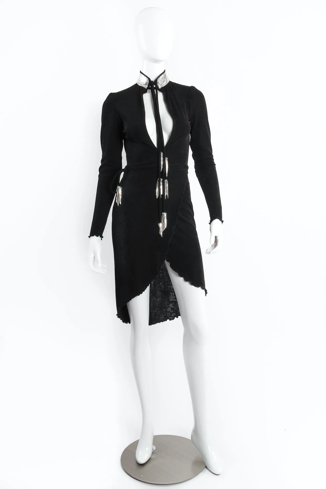 Backless Choker Plunge Wrap Dress II