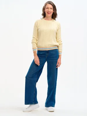Barbara Cable Knit Jumper - CREAM