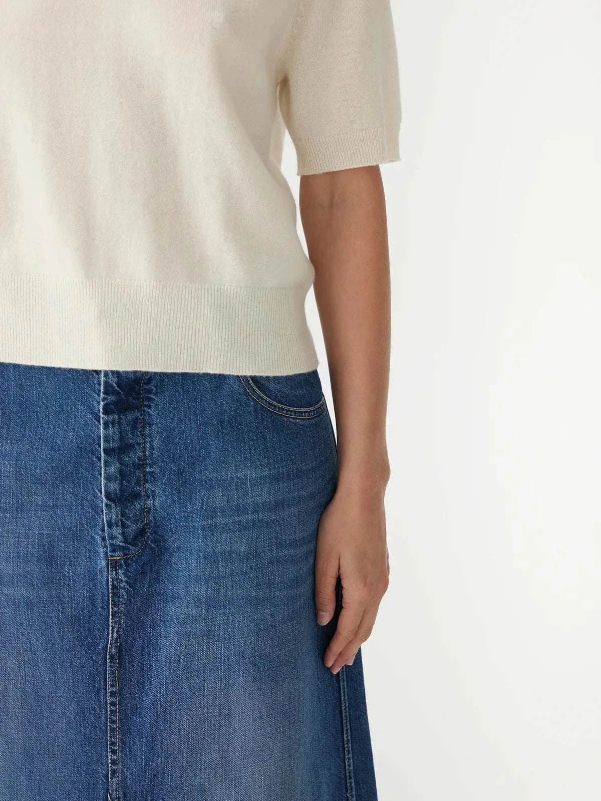 Bassike Wool Cashmere T/Shirt Knit Winter White