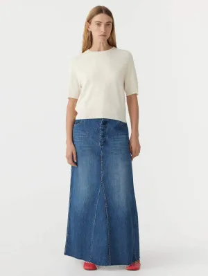 Bassike Wool Cashmere T/Shirt Knit Winter White