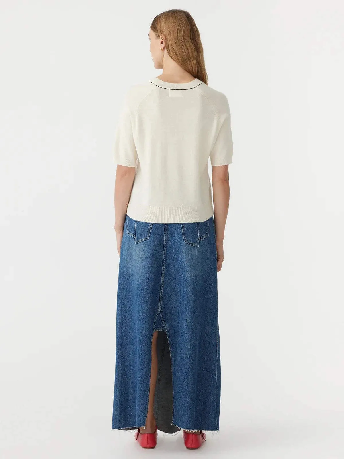 Bassike Wool Cashmere T/Shirt Knit Winter White