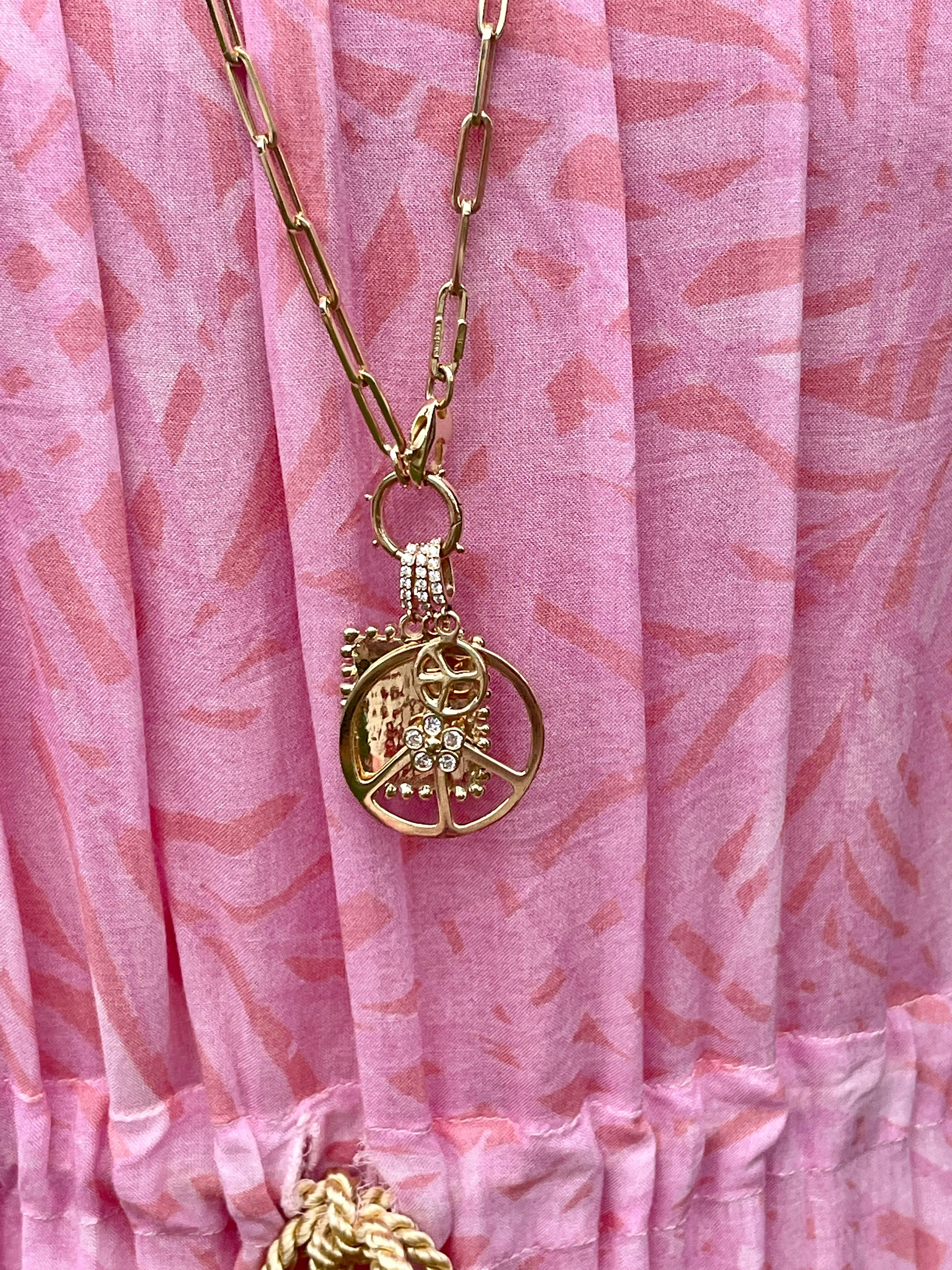 Beaded Gold Carabiner