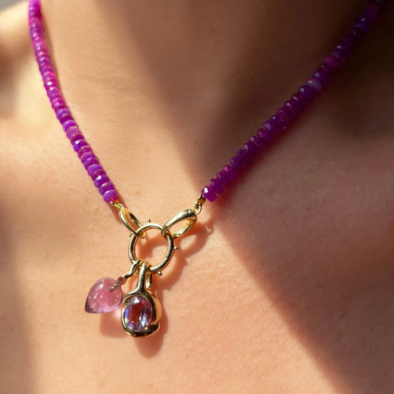 Beaded Round Charm Lock