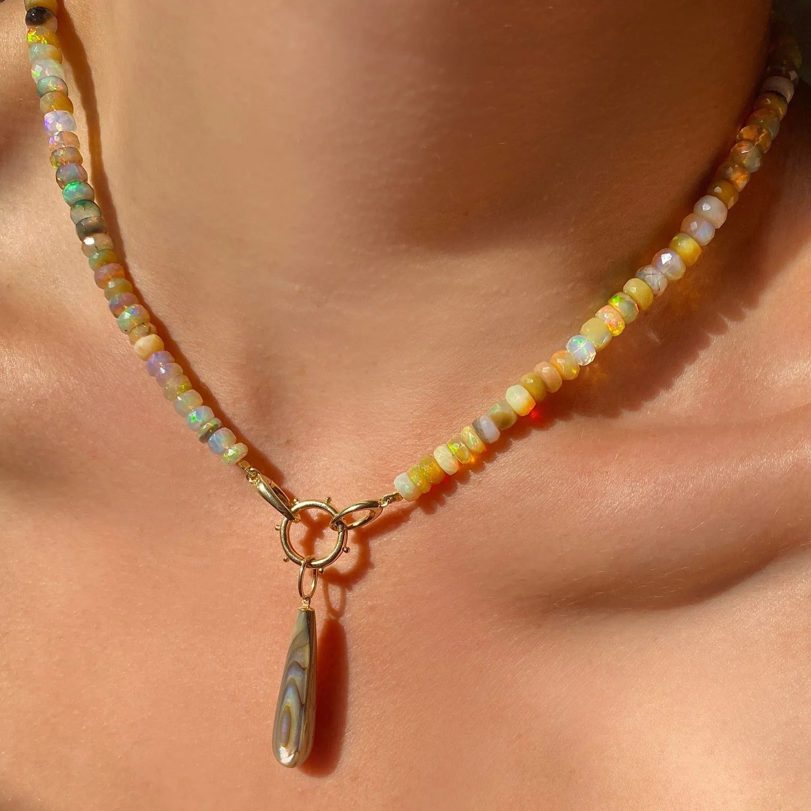 Beaded Round Charm Lock