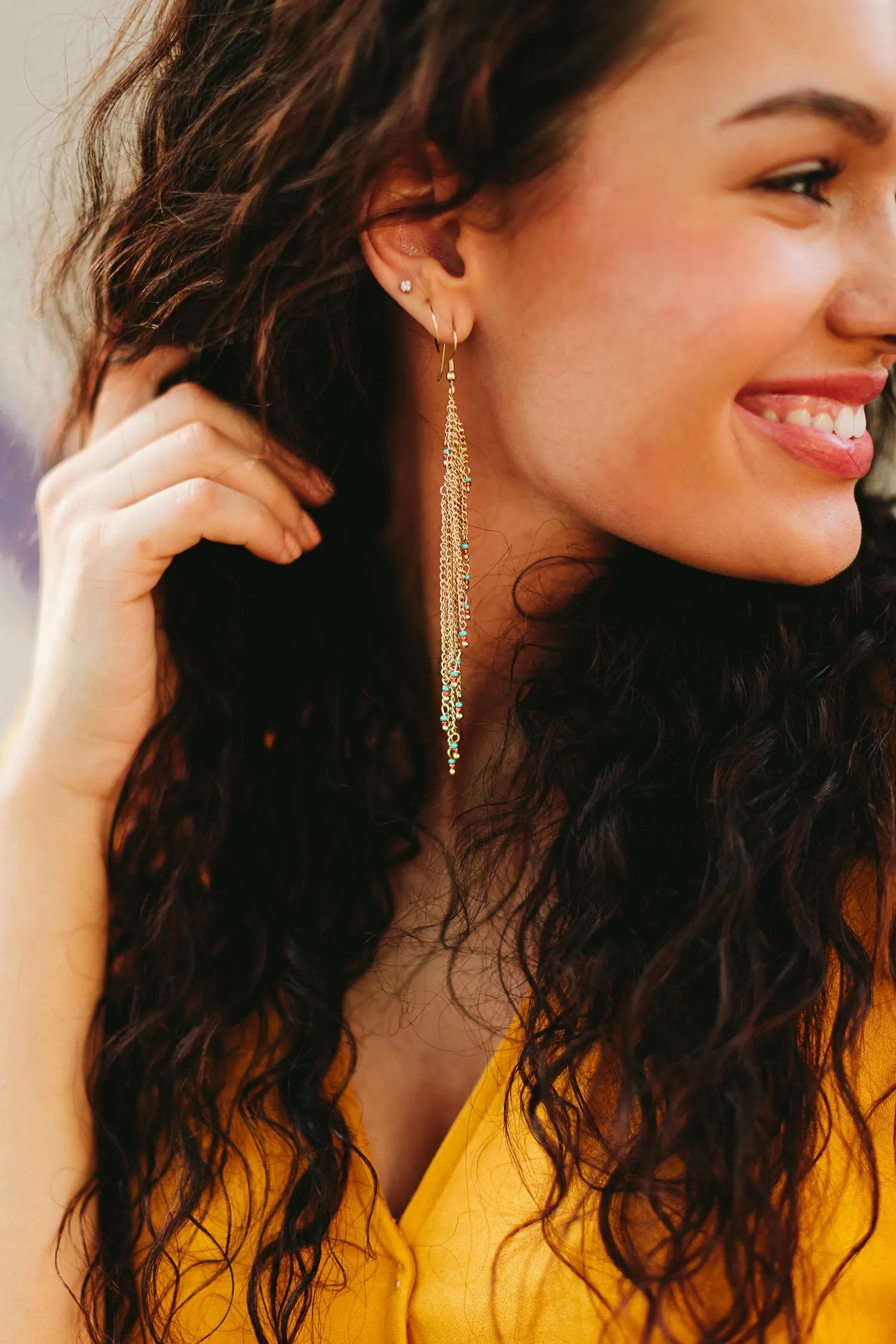 Beaded Tassel Earrings