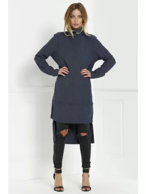 BerryBetty - Gorgeous Solid Color Turtle Collar Sweater Dress