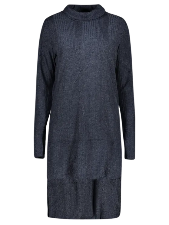 BerryBetty - Gorgeous Solid Color Turtle Collar Sweater Dress