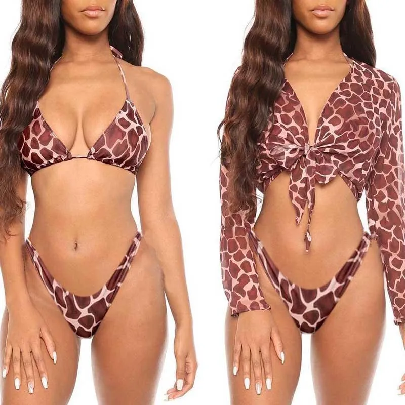 Bikini Three-Piece Mesh Swimwear