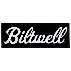 BILTWELL SHOP BANNER SCRIPT [BLACK/WHITE] 45x123CM