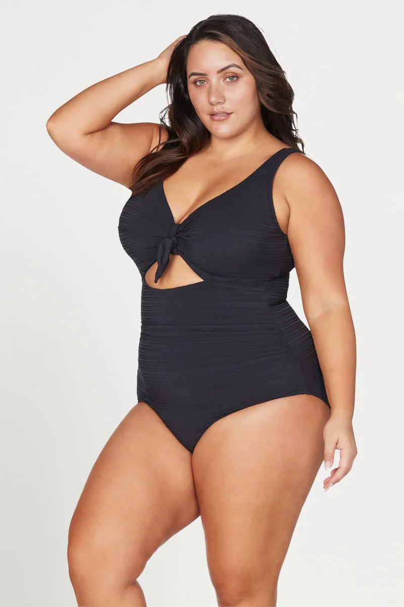 Black Aria Cezanne D - E Cup Underwire One Piece Swimsuit
