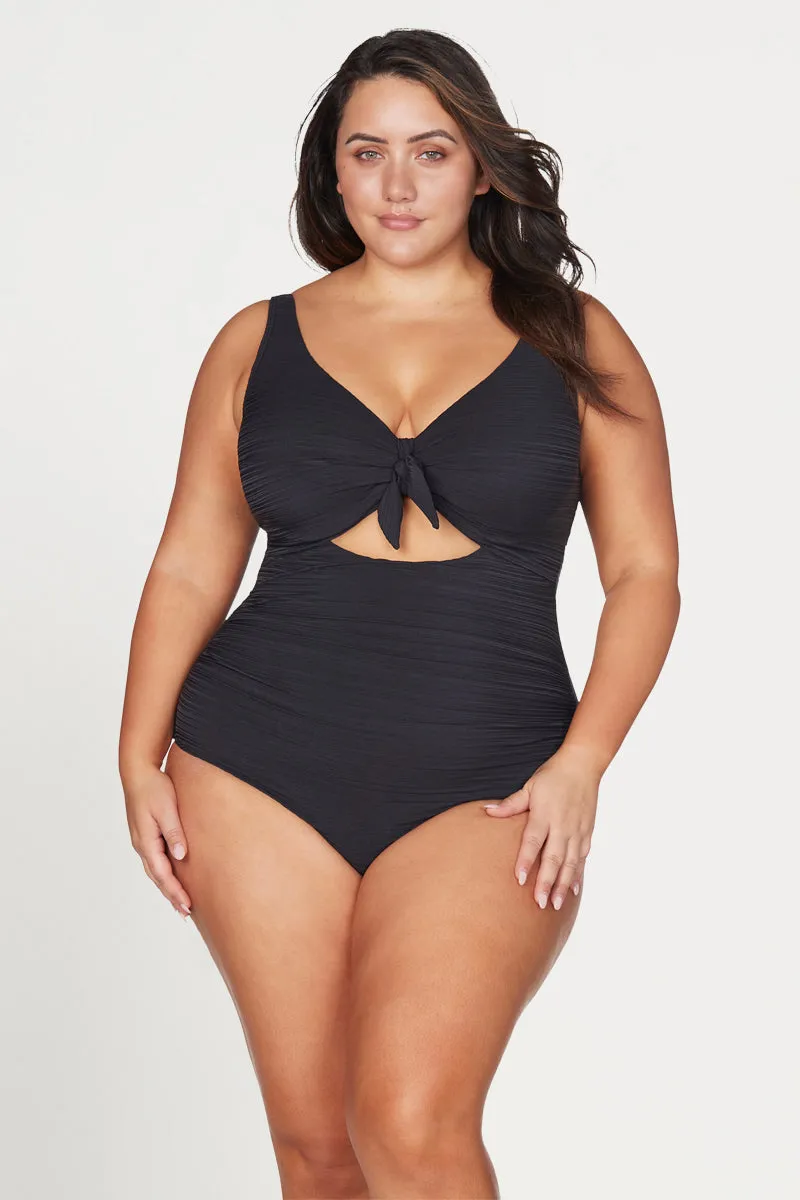 Black Aria Cezanne D - E Cup Underwire One Piece Swimsuit
