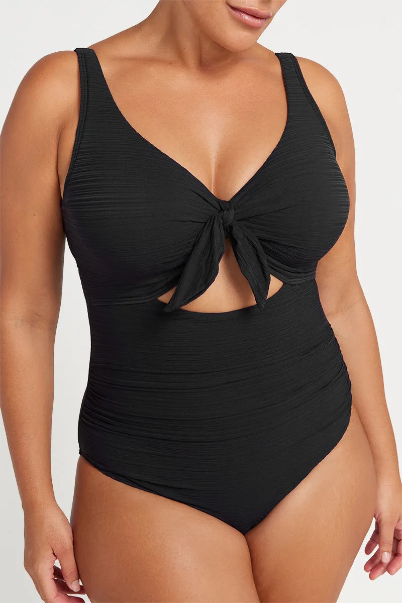 Black Aria Cezanne D - E Cup Underwire One Piece Swimsuit