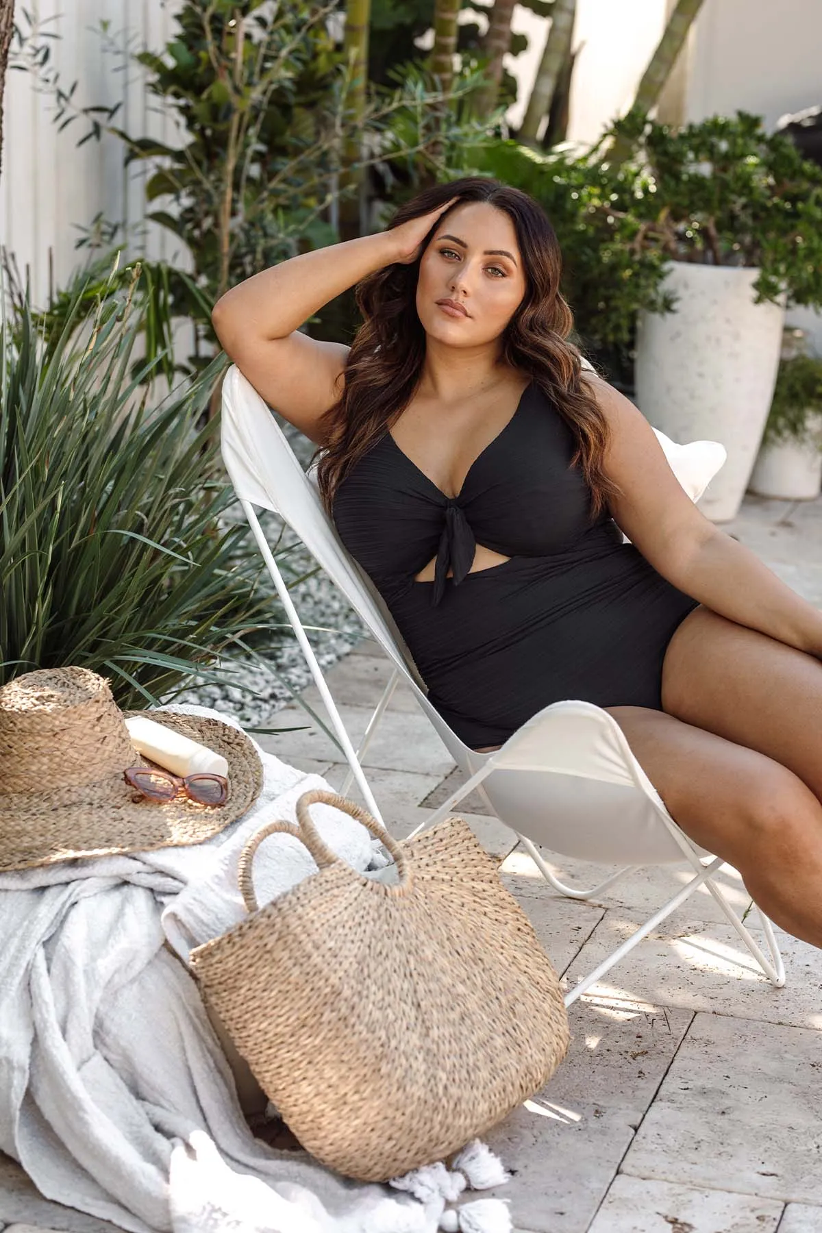 Black Aria Cezanne D - E Cup Underwire One Piece Swimsuit