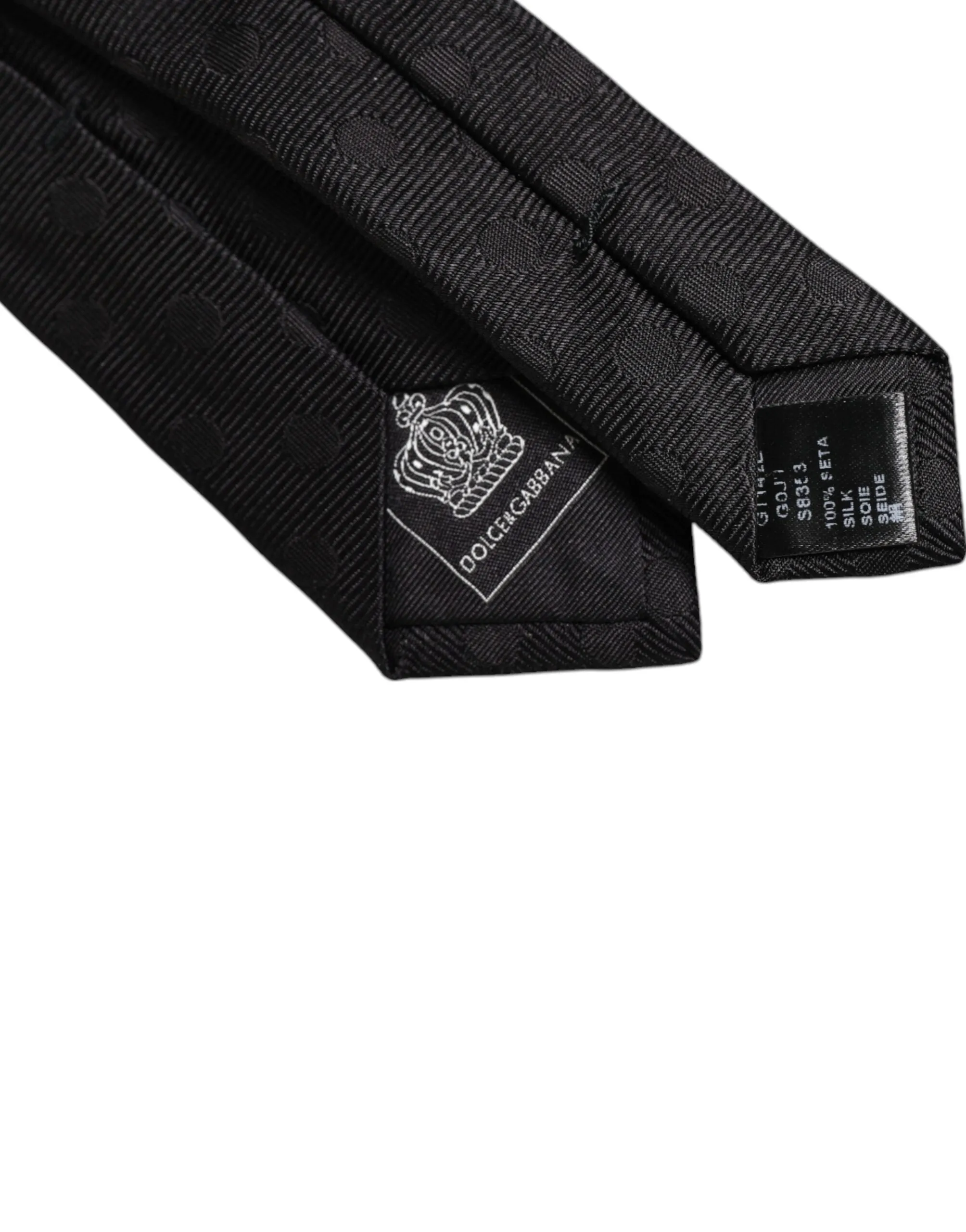 Black Circles Silk Adjustable Necktie Tie