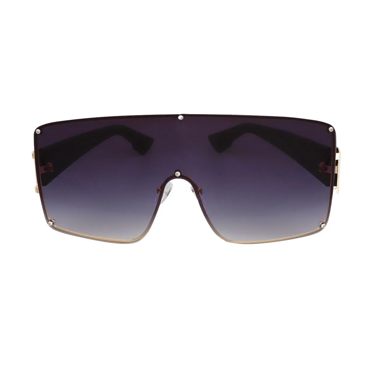Black Gradient Square Visor Sunglasses