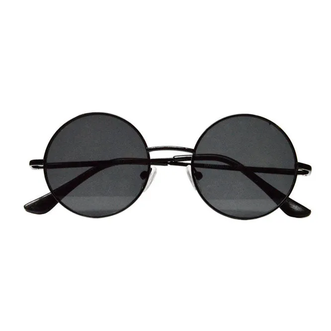 Black Metal Lennon Lens Sunglasses