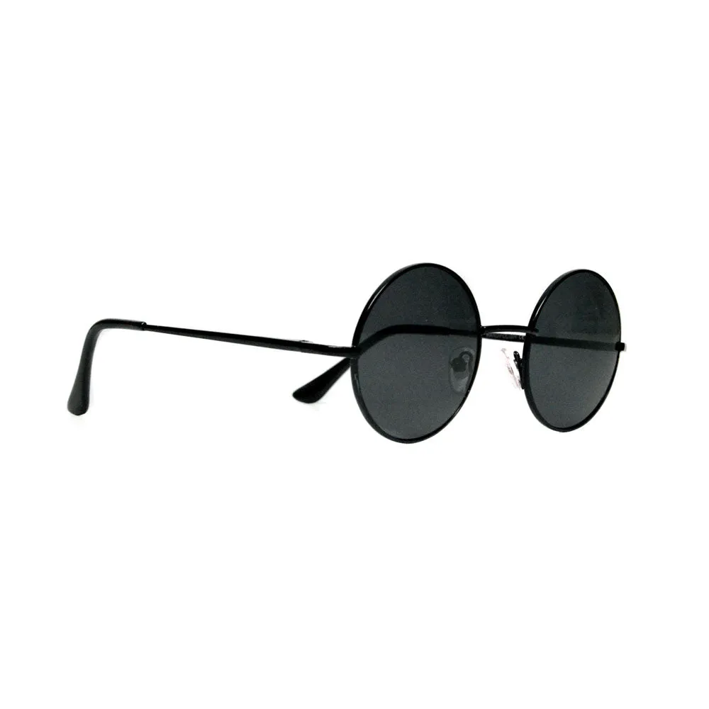Black Metal Lennon Lens Sunglasses