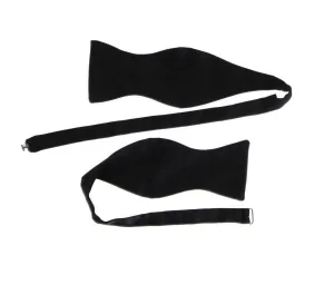 Black Solid Silk Bowtie