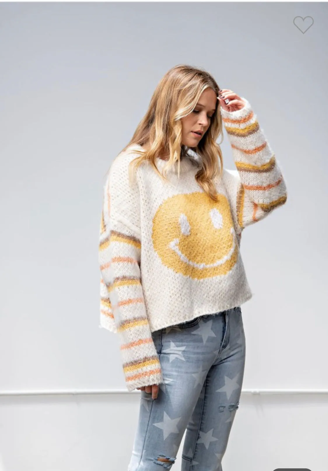 BLISS SMILEY FACE KNIT SWEATER