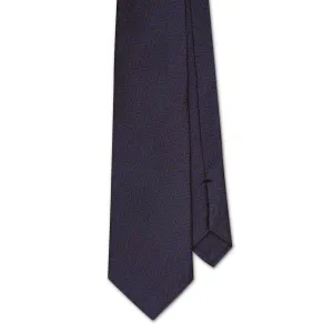 Blue and Burnt Orange Chevron Tie