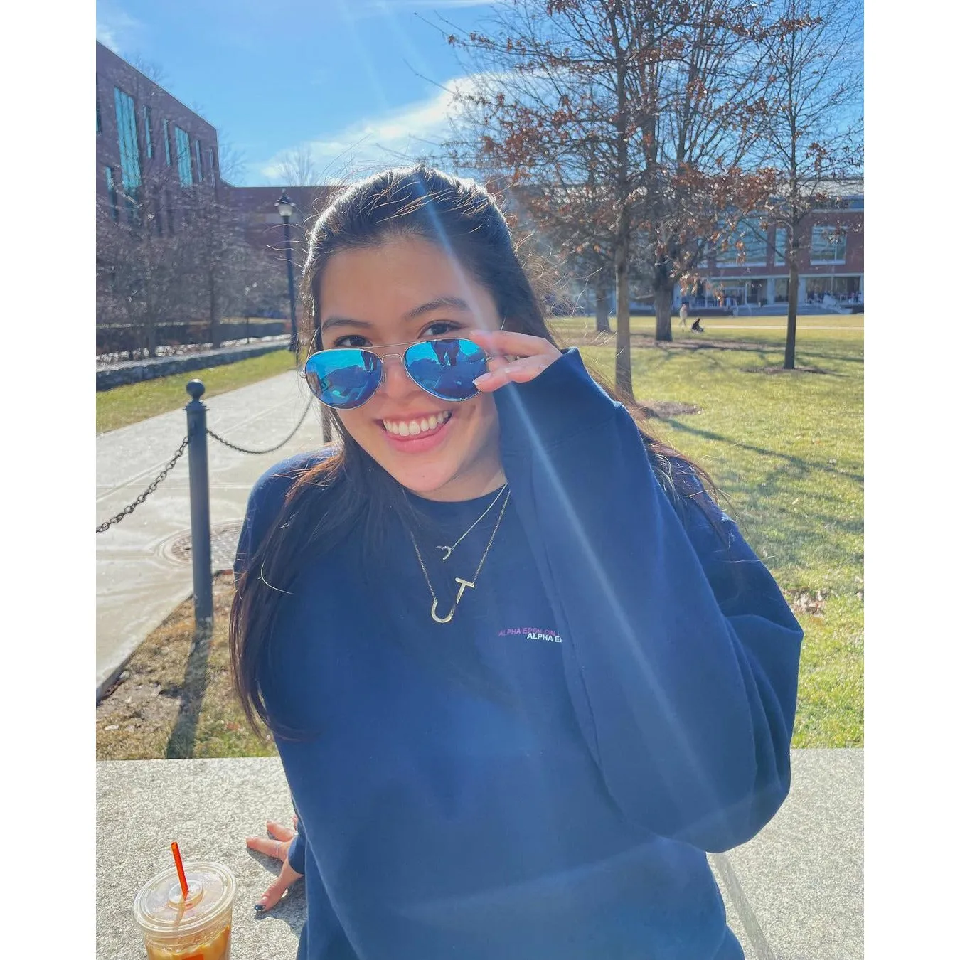 Blue Aviator Sunglasses