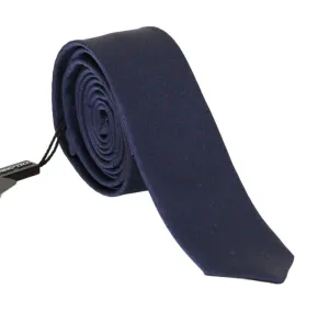 Blue Silk Red Dotted Pattern Slim Tie