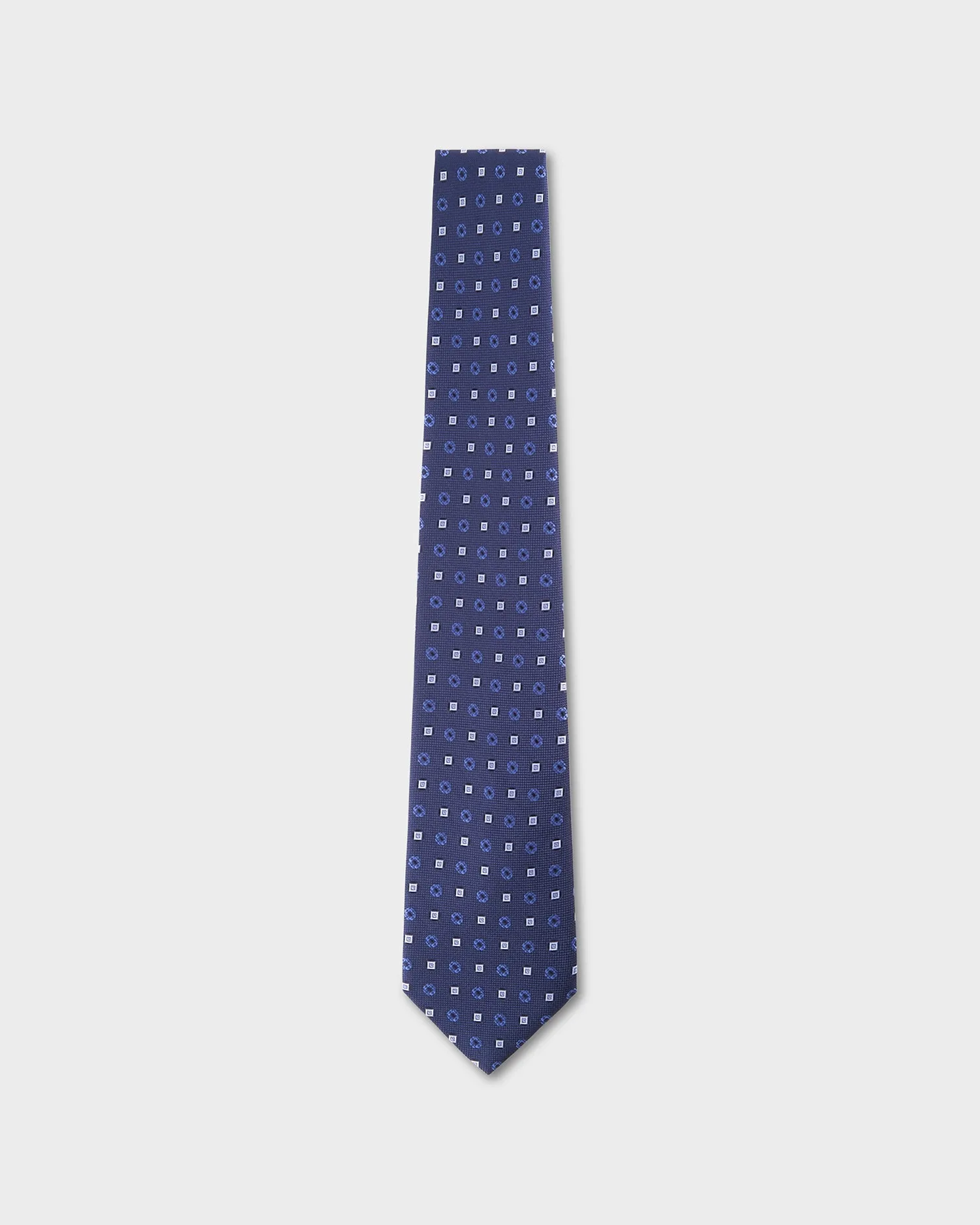 Blue With White Pattern Tie