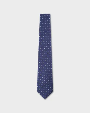 Blue With White Pattern Tie