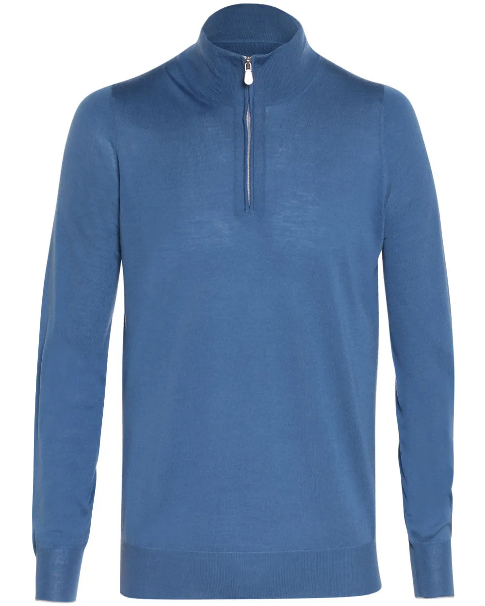 Blueberry Fine Gauge Quarter Zip Sweater