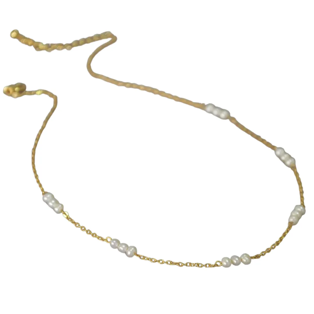 Boho & Mala Beaded Chain Freshwater Pearl Necklace SCN1010