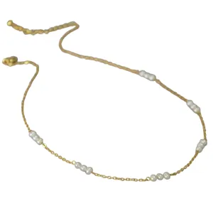 Boho & Mala Beaded Chain Freshwater Pearl Necklace SCN1010