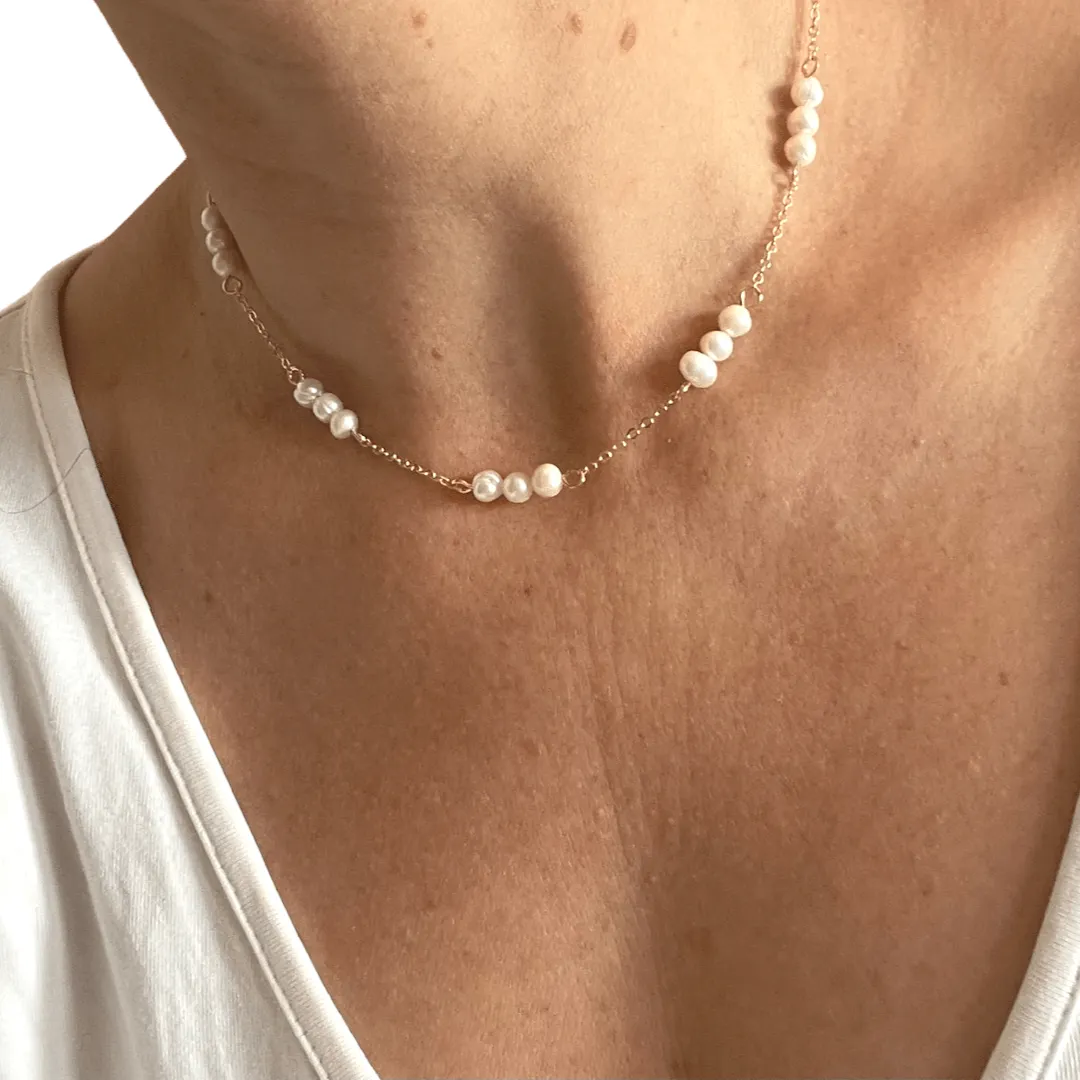 Boho & Mala Beaded Chain Freshwater Pearl Necklace SCN1010