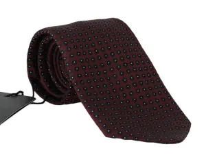 Bordeaux Silk Dotted Wide Tie