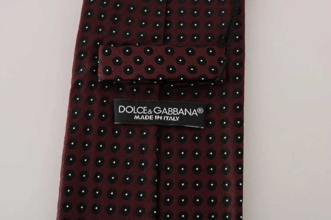 Bordeaux Silk Dotted Wide Tie