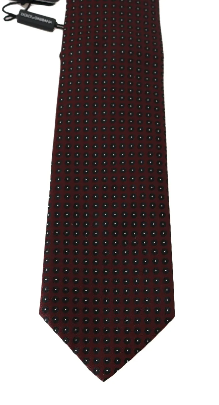 Bordeaux Silk Dotted Wide Tie