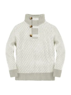 Boy's Cable-Knit 3-Button Sweater