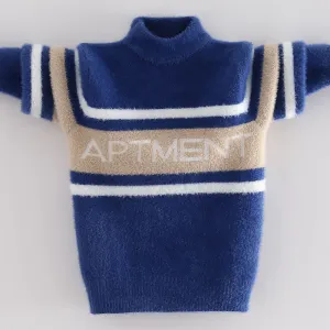 Boys mink fleece sweater fleece thickened autumn and winter 2025 new children's medium-sized older children's little boys thermal top