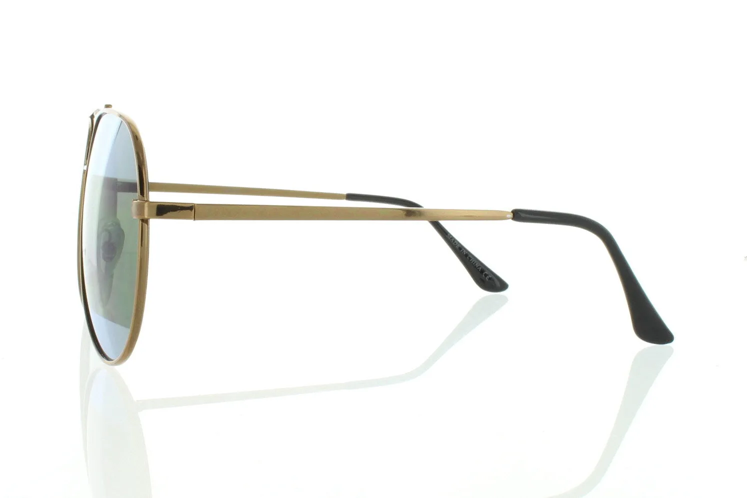 Brown Aviator Sunglasses with Striped Green Mirror Lens 100% UV400