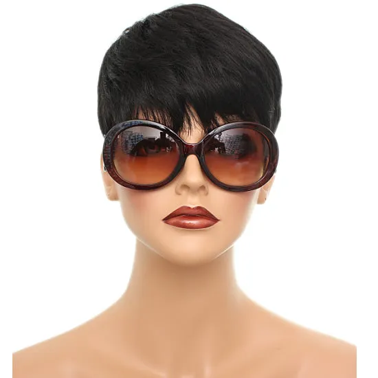 Brown Designer Inspired Round Swirl Sunglasses
