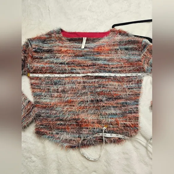 By Anthropologie Rainbow Fuzzy Pullover Sweater XS