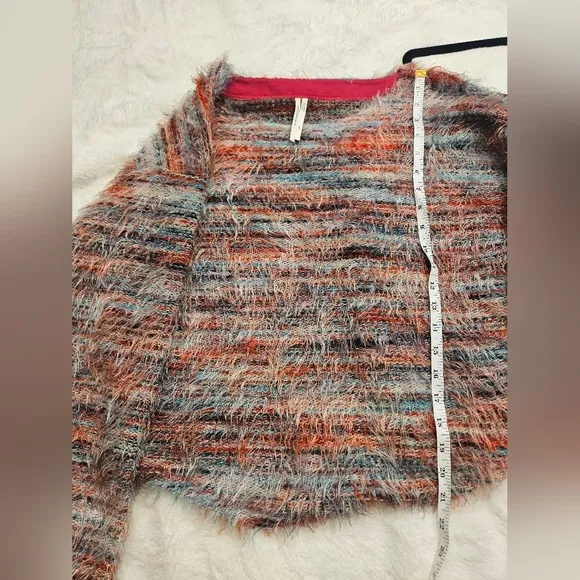By Anthropologie Rainbow Fuzzy Pullover Sweater XS