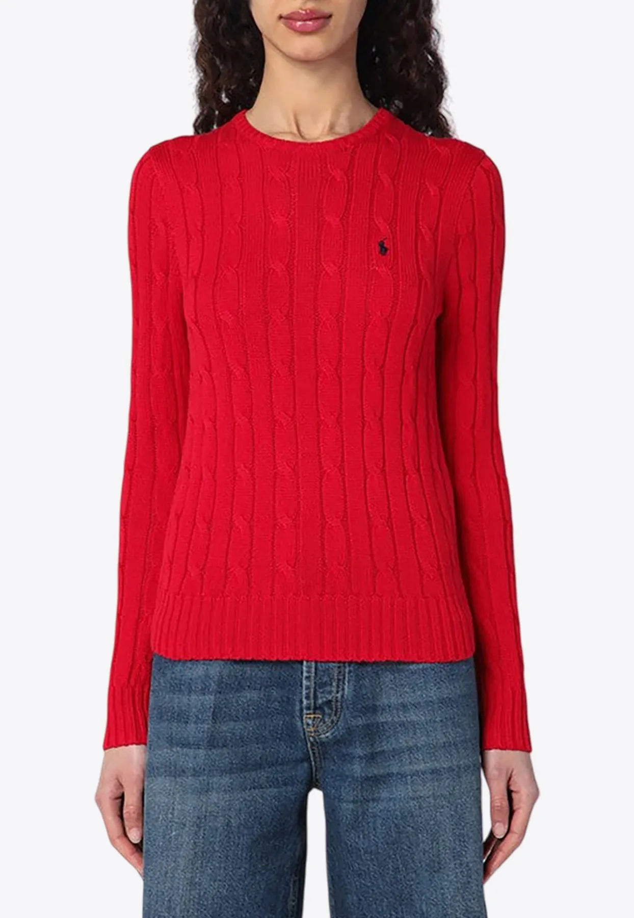 Cable Knit Logo Sweater