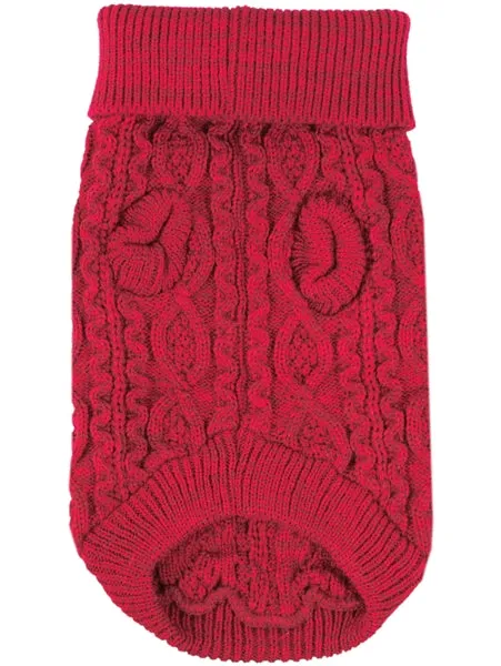 Cable Knit Sweater, Red