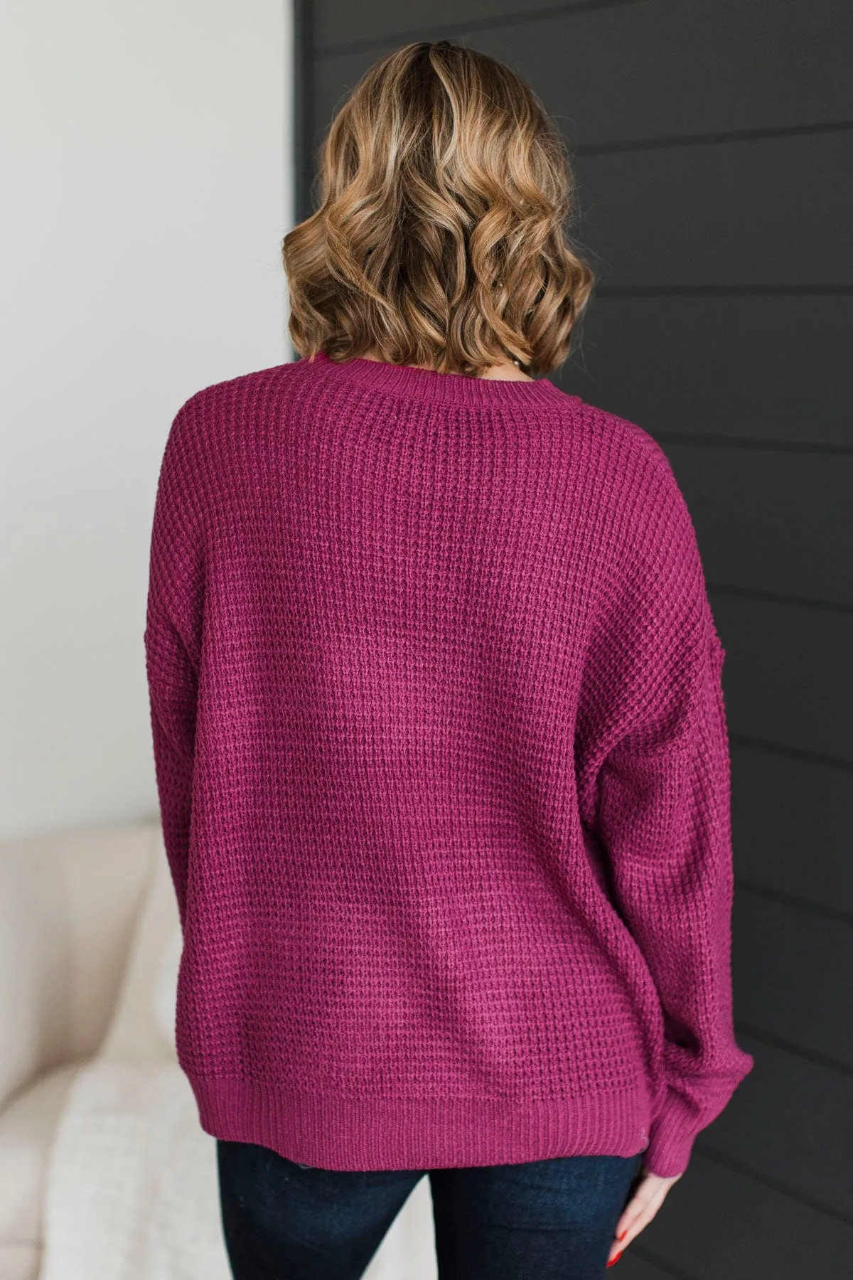 Captivating In Color Knit Sweater- Berry