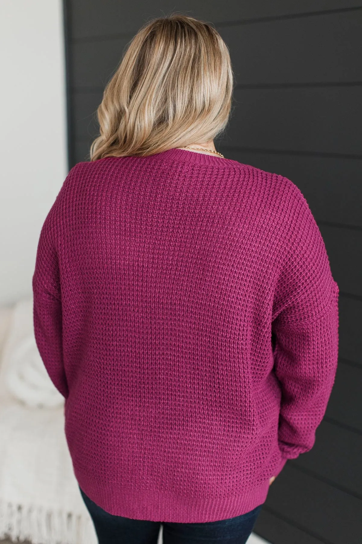 Captivating In Color Knit Sweater- Berry