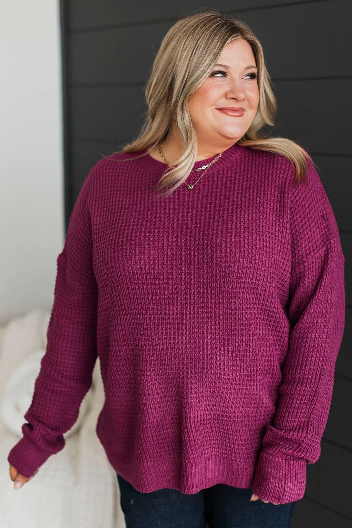 Captivating In Color Knit Sweater- Berry