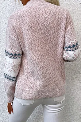 Casual Snowflakes Basic Half A Turtleneck Sweaters(4 Colors)