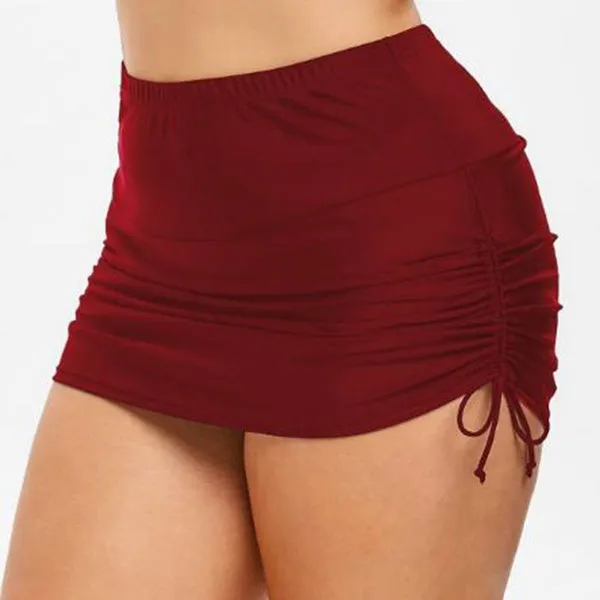 Casual Tankini Mini Skirt Swimwear Bikini Bottoms Solid Color Short Skirts